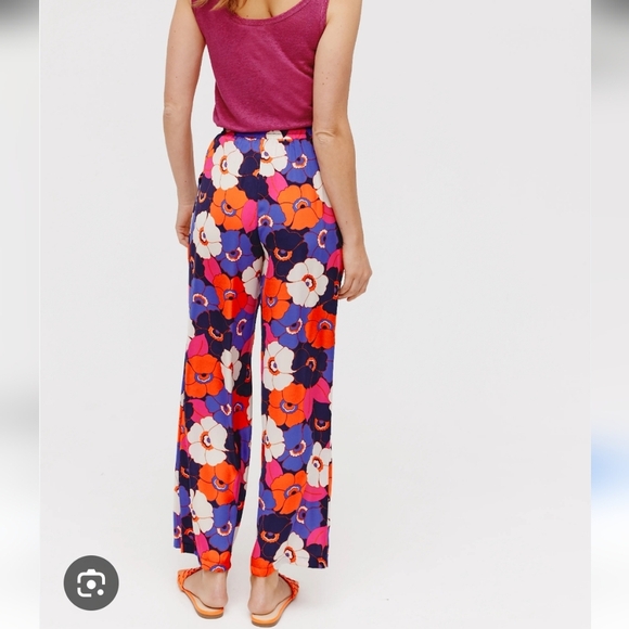Jules and Leopold Floral Waist Tie Pants Wide Leg Sz XL - Picture 1 of 10